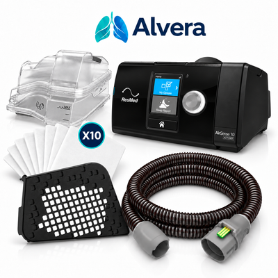 ResMed AirSense 10 AutoSet CPAP Machine Humidified Starter Kit with AquaPure 10 Water Chamber, Heated Tube and Filters