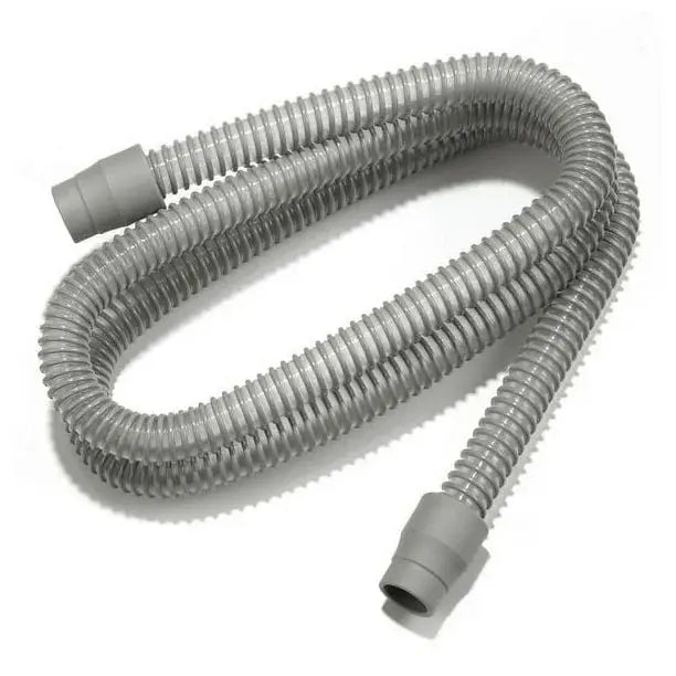 Gray silicone hose on a white background