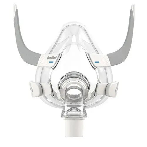 ResMed full-face CPAP mask on a white background