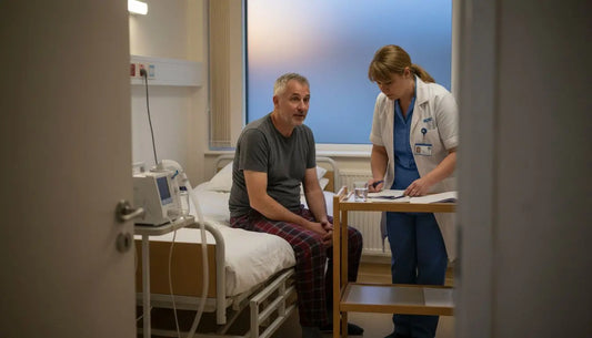 Patient in clinic discussing CPAP therapy