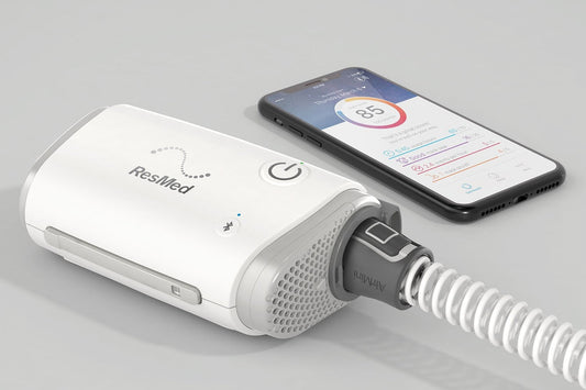 Compact travel CPAP with mask, passport and adapters