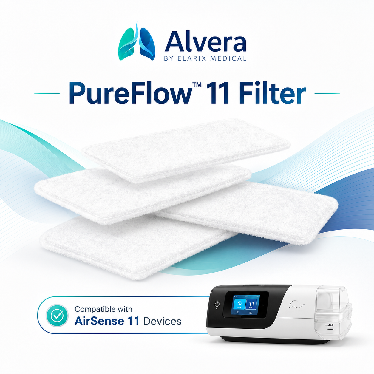 ALVERA PureFlow 11 Filter Compatible AirSense 11 filter CPAP Supply UK