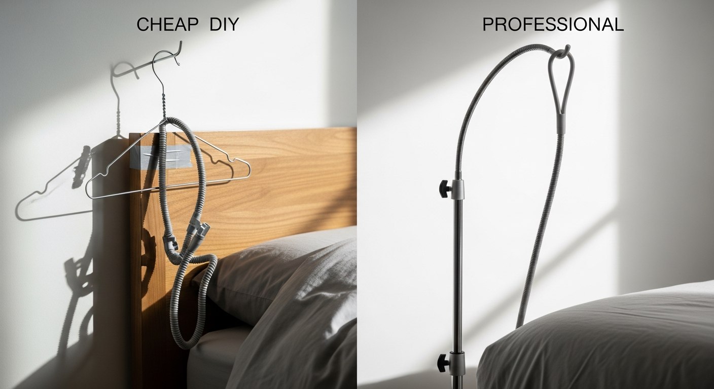 Cheap vs Professional CPAP Hose Supports: Which Best Ends Mask Drag? - CPAP Hose Holder, CPAP Tubing Support, CPAP Bedside Stand