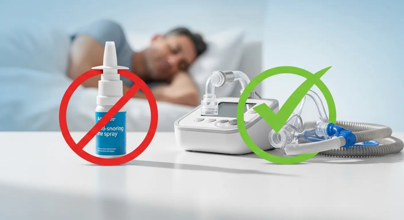 Snoring Solutions by Age: Why Sprays Fail You in Your 40s - CPAP machine, sleep apnea therapy, anti-snoring sprays