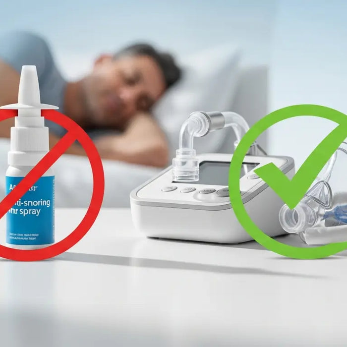 Snoring Solutions by Age: Why Sprays Fail You in Your 40s - CPAP machine, sleep apnea therapy, anti-snoring sprays