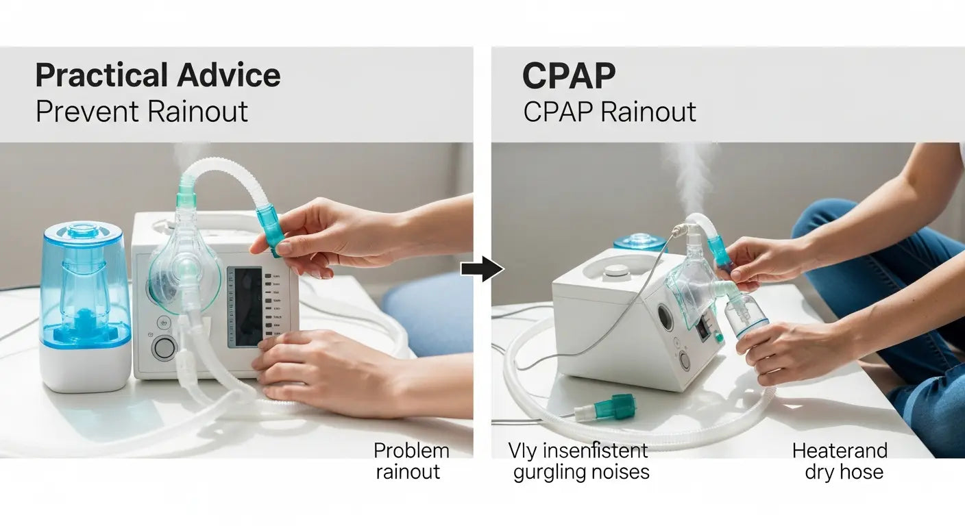 Stop CPAP Rainout: Why Water in Your Mask is Ruining Your Sleep - CPAP rainout symptoms, water in CPAP mask, gurgling CPAP hose