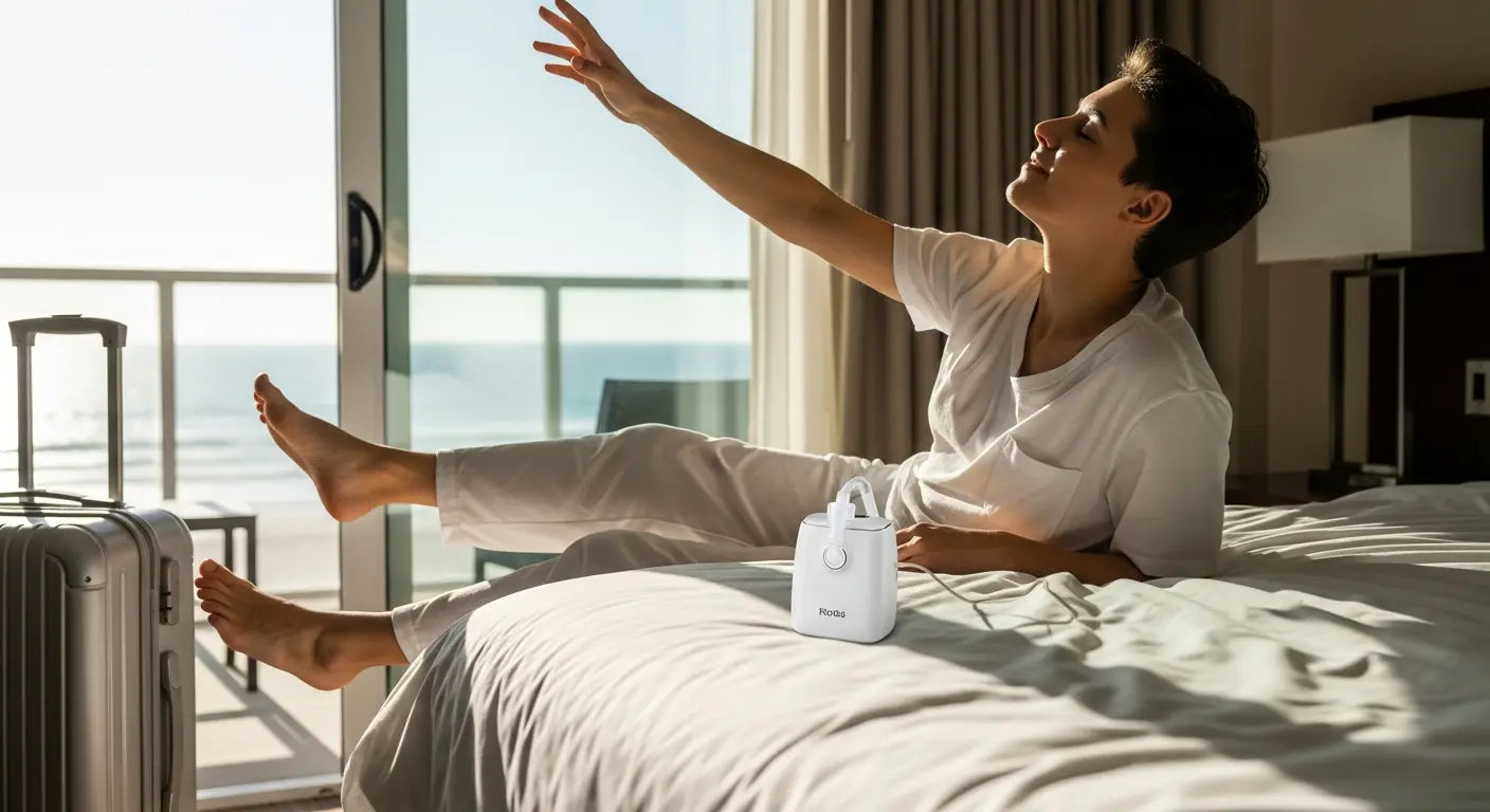 Stop Ruining Holidays with Sleep Apnea Fatigue & Bulky CPAP Gear - sleep apnea travel, gasping for air while sleeping, travel CPAP machine UK