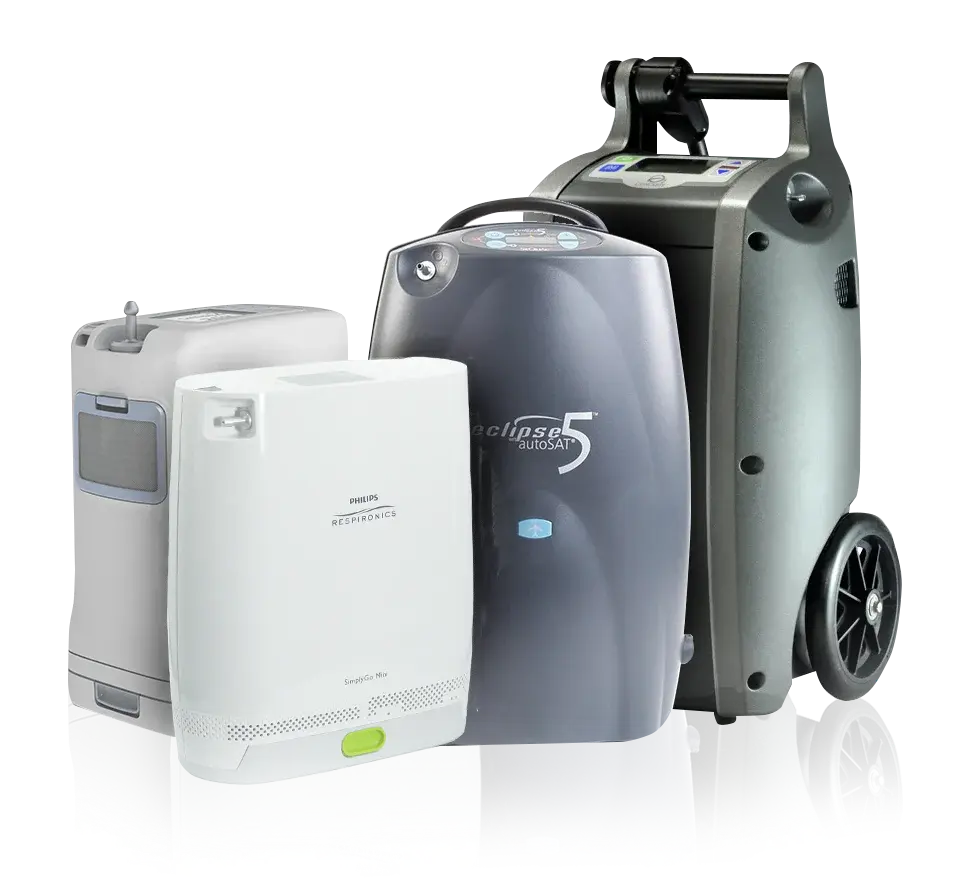 Oxygen concentrators and ventilators for respiratory support