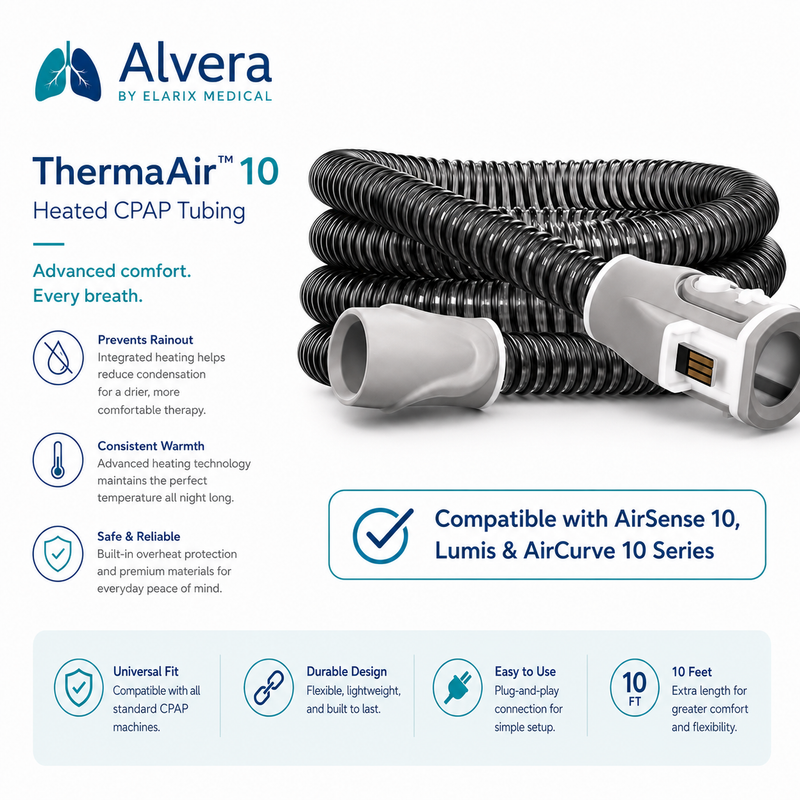 Alvera ThermaAir™ 10 Heated CPAP Tubing heated CPAP tubing CPAP