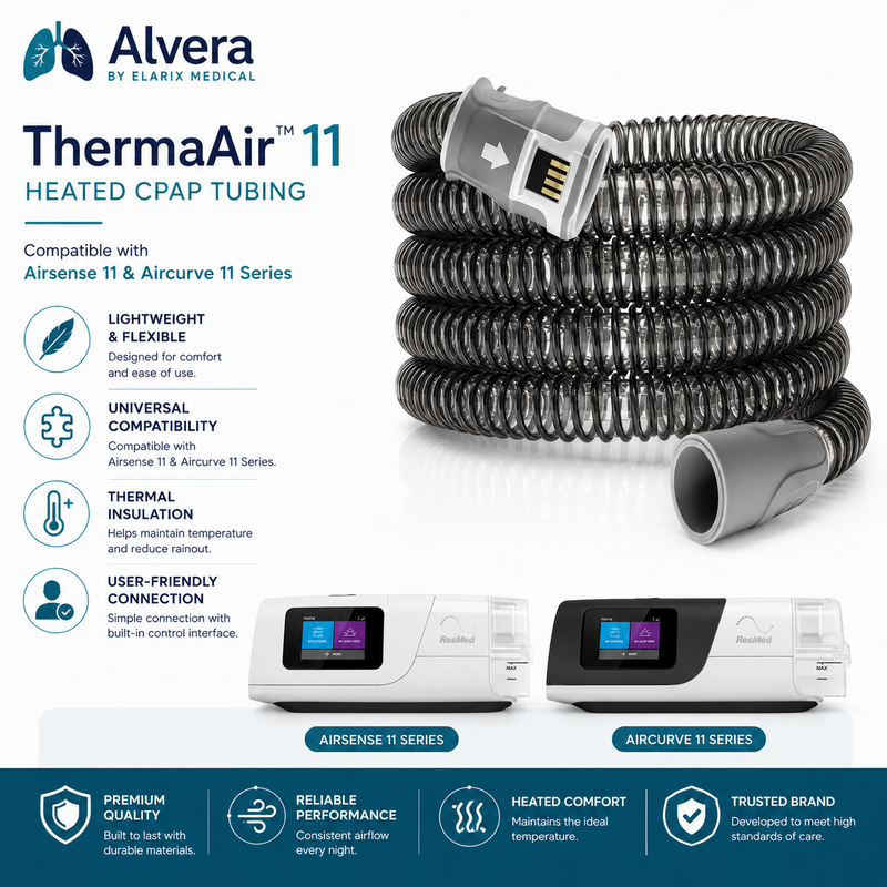 Alvera ThermaAir™ 11 Heated CPAP Tubing heated CPAP tubing CPAP