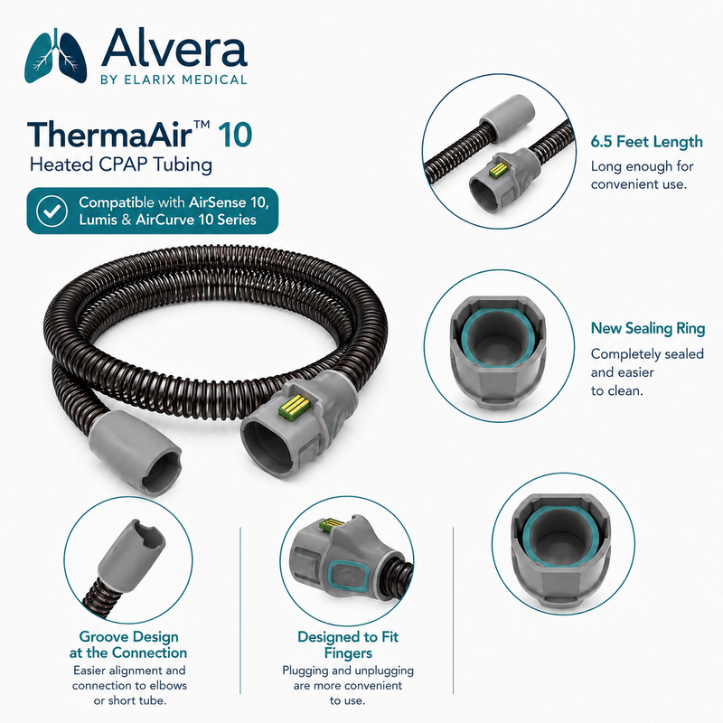 Alvera ThermaAir™ 10 Heated CPAP Tubing heated CPAP tubing CPAP