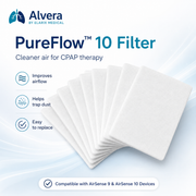 ALVERA PureFlow 10 Filter Compatible with AirSense 9 & AirSense 10 Devices