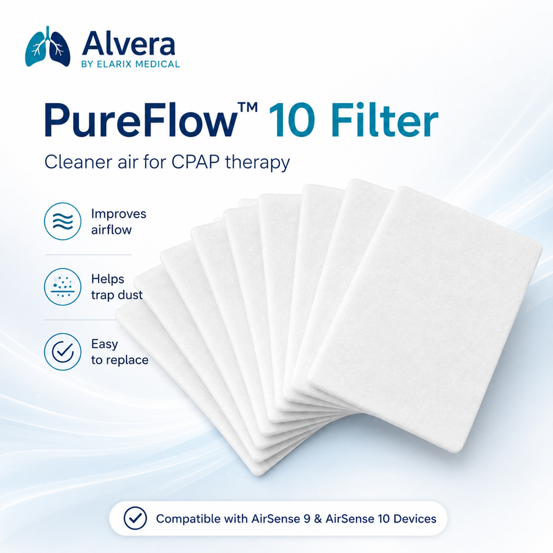 ALVERA PureFlow 10 Filter Compatible with AirSense 9 & AirSense 10