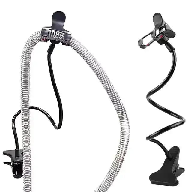 Two flexible phone holders with clips on a white background, featuring the brand 'Elarix Medical'.