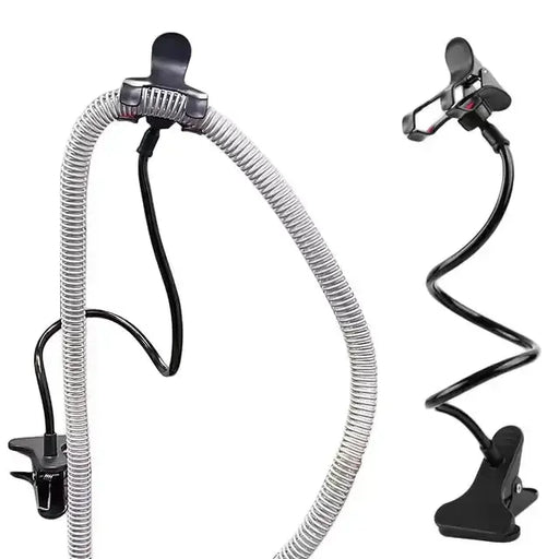 Two flexible phone holders with clips on a white background, featuring the brand 'Elarix Medical'.