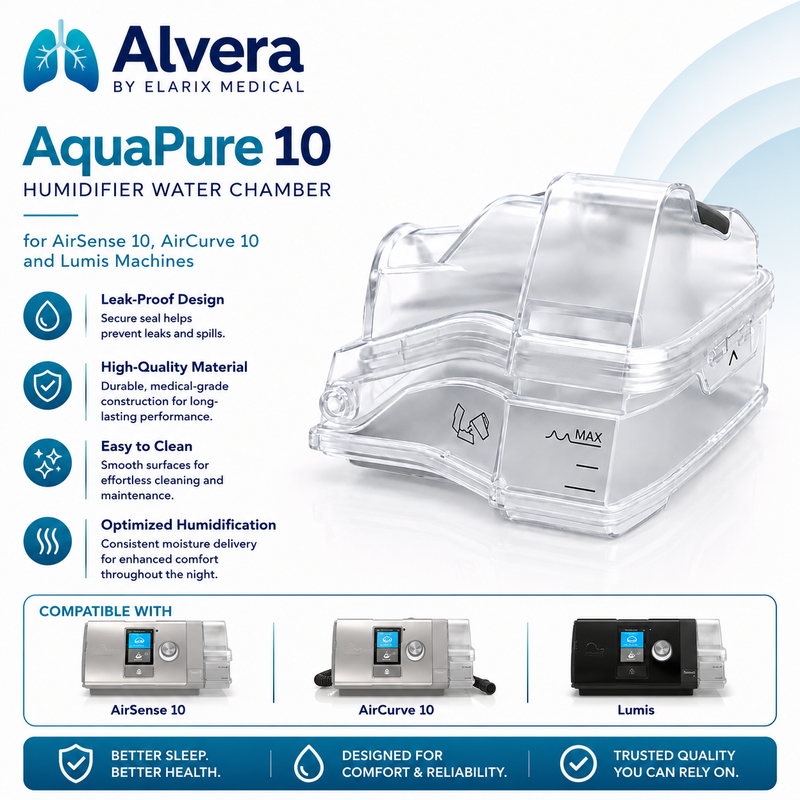 Alvera AquaPure 10 Humidifier Water Chamber for AirSense 10, AirCurve