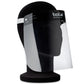 Black face shield on a mannequin head with 'bollé Safety' branding on a white background