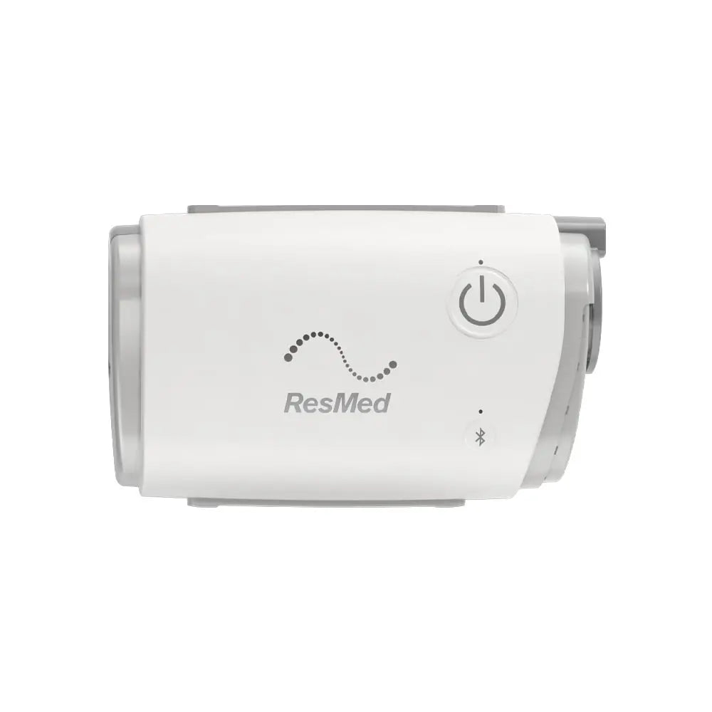 Brand New ResMed AirMini AutoSet Travel CPAP on a white background