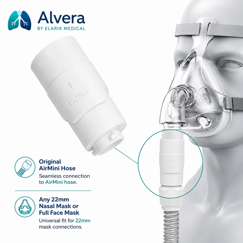 Alvera AirLink Mini Mask Adapter Twin Pack cpap mask adapter twin