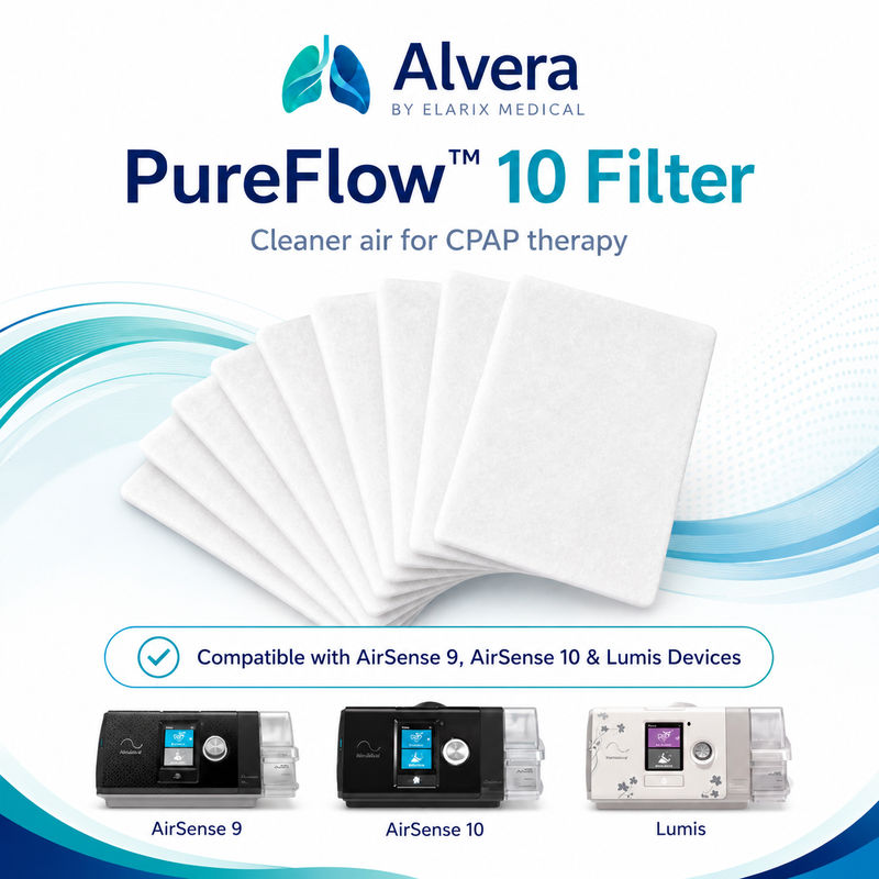 ALVERA PureFlow 10 Filter Compatible with AirSense 9 & AirSense 10