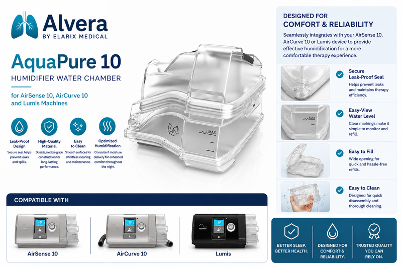 Alvera AquaPure 10 Humidifier Water Chamber for AirSense 10, AirCurve