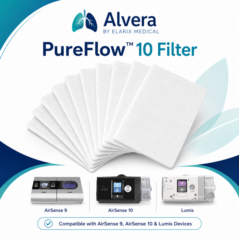 ALVERA PureFlow 10 Filter Compatible with AirSense 9 & AirSense 10