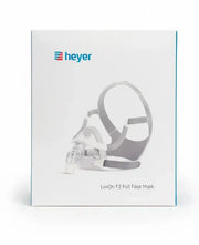 Heyer LuvOn F2 Full Face Mask packaging on a dark textured surface
