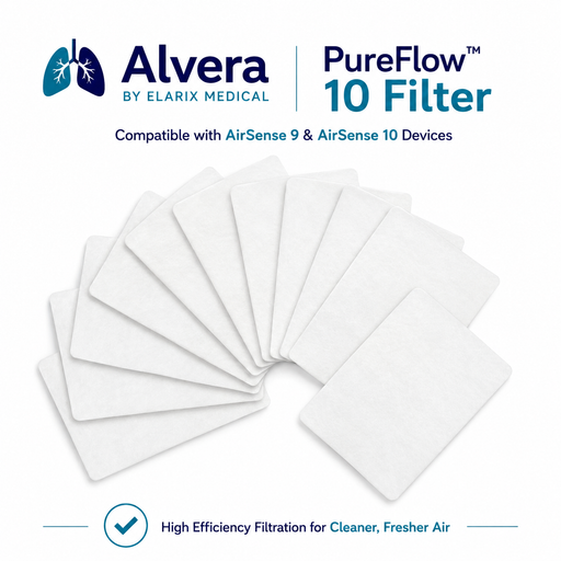 ALVERA PureFlow 10 Filter Compatible with AirSense 9 & AirSense 10 Devices