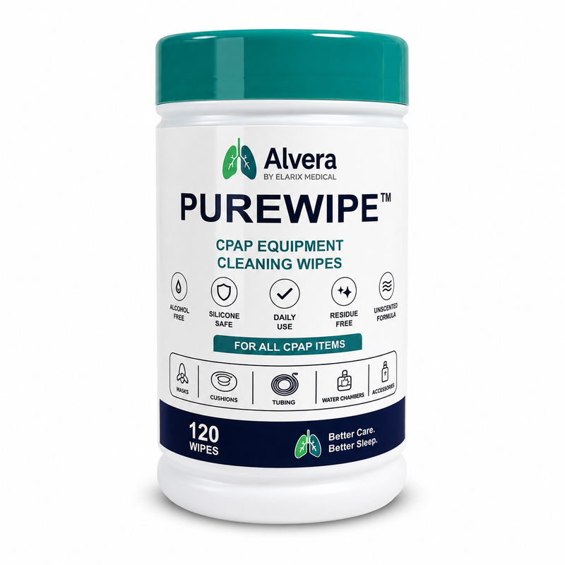Alvera PureWipe CPAP Equipment Cleaning Wipes — 120 Wipe Tub SelfiMed UK