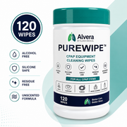 Alvera PureWipe CPAP Equipment Cleaning Wipes — 120 Wipe Tub SelfiMed UK