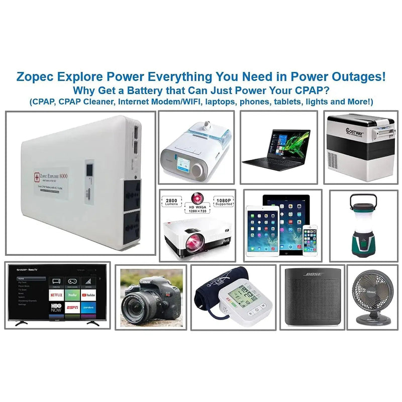 Zopec Explore 4000 CPAP Backup Battery with Online UPS cpap backup