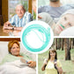 Collage of people with a central circular design element.