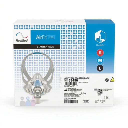 ResMed AirFit F20 Full Face CPAP Mask Starter Pack (Small, Medium & Large) CPAP Supply UK