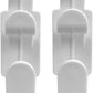 Set of white plastic clips on a white background