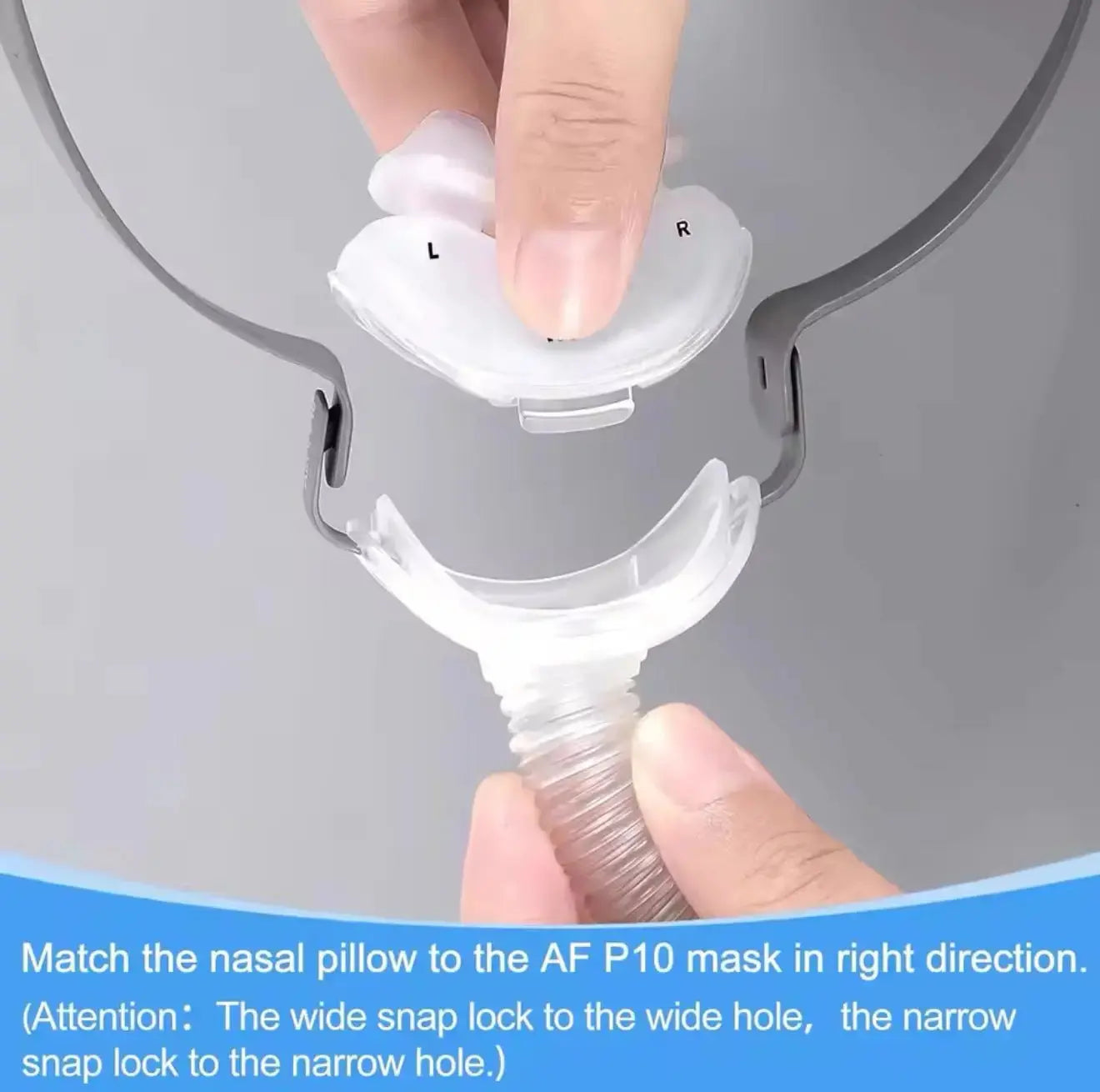 EaseFit Nasal Pillow for BiPAP and CPAP Mask Compatible with resmed airfit P10, Multi size SML