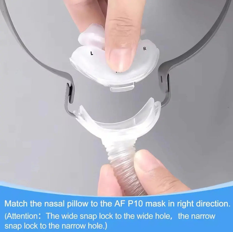 EaseFit Nasal Pillow for BiPAP and CPAP Mask Compatible with resmed airfit P10, Multi size SML