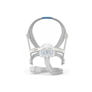 ResMed full-face mask with hose on a white background