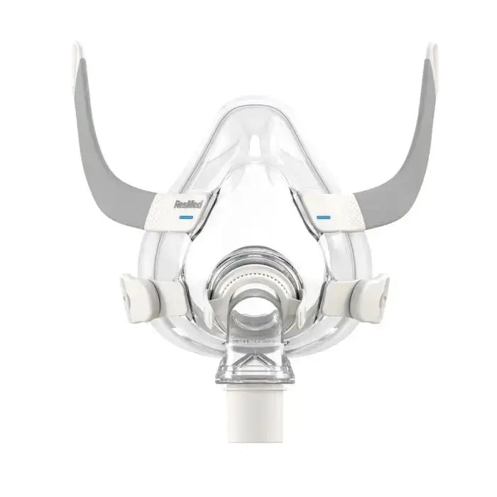 ResMed CPAP mask on a white background