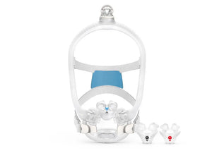 ResMed X30i mask with top-of-head hose and SpringFit frame